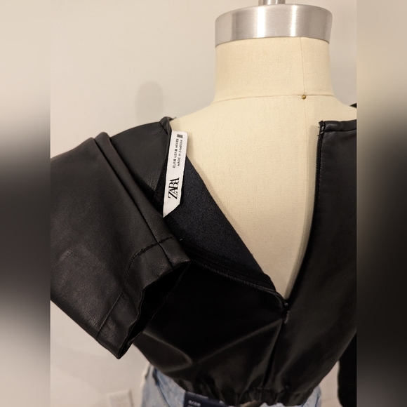 Zara cropped leather top - Picture 6 of 7